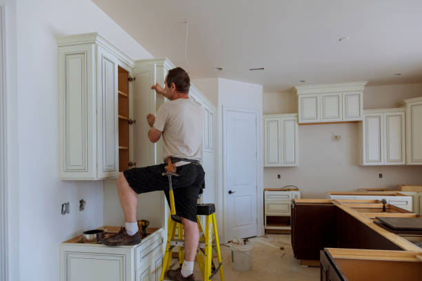 Kitchen island installation in Darby by JMT Kitchen Cabinet